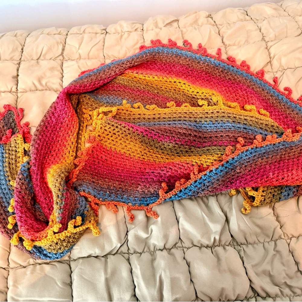 🧣🔥 Colorful Crochet Scarf – Wool Blend 🔥🧣 - Picture 5 of 10